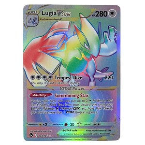 Cartão Proxy Lugia VSTAR Rainbow personalizado – Full Art Holo