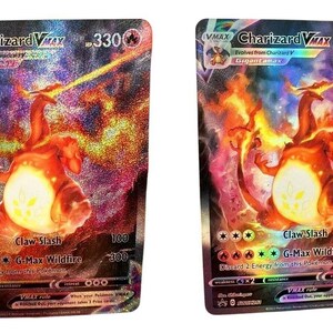Kundenspezifische Glurak VMAX Pokemon Karte - Fan Art mit Glitter und glattem Holo-Finish