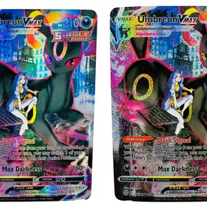 Jeu de cartes Pokémon personnalisées Umbreon VMAX – Finition lisse et scintillante