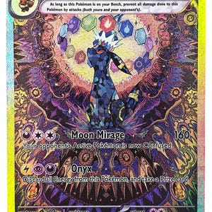 Carte Pokémon Umbreon EX personnalisée - Fan Art Holo - Présentoir terrastal de type sombre à collectionner