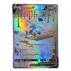 Tarjeta Pokémon personalizada de Glaceon V – Holo Fan Art – Objeto de colección para exhibir