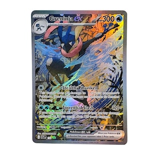 Carta Pokémon Greninja EX personalizada – Holo Fan Art – Ninja Water-Type Display Colecionável
