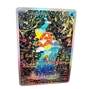 Carta Pokemon Magikarp personalizzata – Finitura olografica liscia – Espositore artistico da collezione per fan art