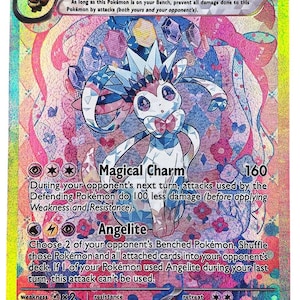 Custom Sylveon EX Pokemon Karte – Holo Fan Art – Fairy-Art Display Sammlerstück