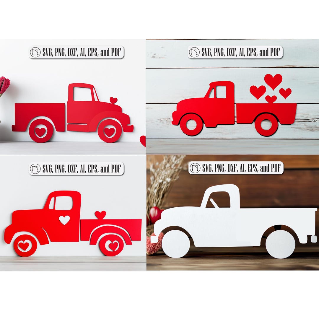 Paper Cut Valentines Truck SVG Bundle | Love Truck SVG Cut File - Etsy