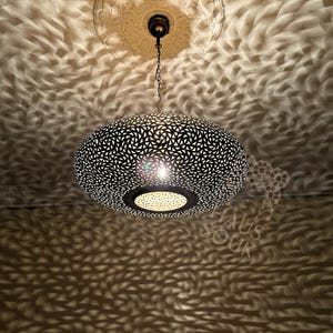 Moroccan Brass Pendant Lamp, Handmade Engraved Ceiling Light Fixtures, Hanging Chandelier, Decorative Pendant Lighting for Dining, Bedroom