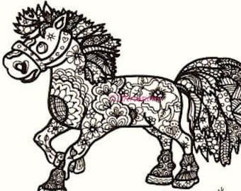 Pferd Zentangle_01