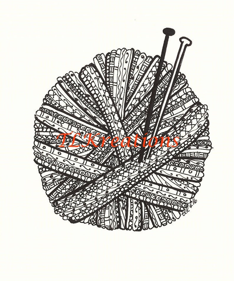 Yarn Ball Zentangle image 0