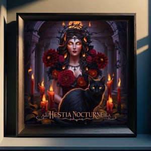 Gothic Hestia Art Print: Dark Greek Goddess Decor (Digital Download)
