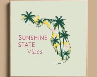 Florida Palm Tree Print: Sunshine State Tropical Wall Art (Digital Download)