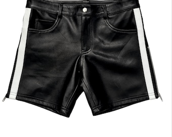Men&#39;s Real Soft Sheep Leather Shorts - Custom Fit Athletic Shorts - Sprinter Shorts - Training Shorts Boxing Shorts Handmade Leather Shorts