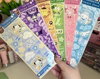 Adorable kawaii Character sticker Sheets