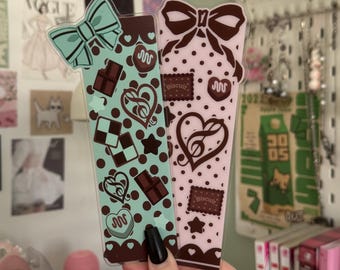 Custom Designed Kawaii Acrylic Bookmarks| Available in two variations| Mint & Strawberry