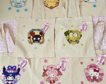 Handmade Kawaii  Tote Bag | My Melody, Kuromi & Friends