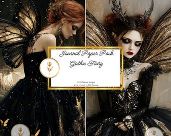 Gothic Fairy Junk Journal Pages: Dark Grunge Collage (Digital Download)