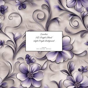 Papel digital com flores roxas florais 3D, roxo claro, padrão sem costura, textura de fundo de flores repetidas, papel para scrapbook, papel para impressão