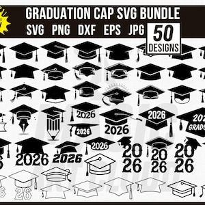 Graduation Cap Svg, Class of 2026 Svg, Graduation Svg Bundle, Graduation Topper Svg, Senior 2026 Svg, Graduation Clipart, Graduation Hat Svg