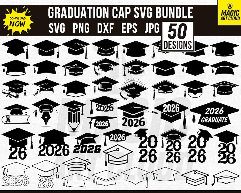 Casquette de remise des diplômes Svg, promotion de 2026, Svg de remise des diplômes Svg, remise des diplômes Svg, Svg senior 2026, Clipart de remise des diplômes, Svg de chapeau de remise des diplômes image 1