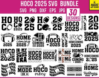 Paquete SVG de Hoco 2025, SVG PNG de Hoco, Fútbol de preparatoria SVG PNG, Camiseta de bienvenida SVG, Bienvenida escolar SVG, Fútbol SVG, Vibraciones de Hoco SVG