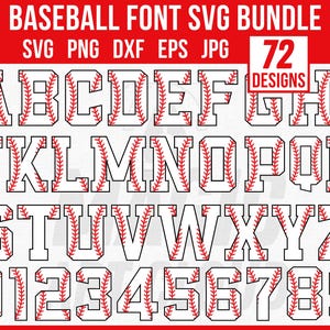 Baseball Font SVG, Baseball Stitch, Varsity Letters, Baseball Team Svg, Baseball Numbers, Baseball Svg, College Alphabet, Baseball Mom Svg