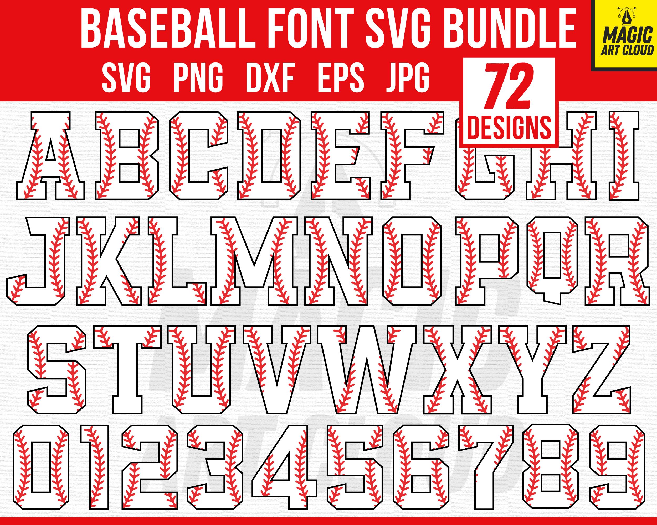 Baseball Font SVG, Baseball Stitch, Varsity Letters, Baseball Team Svg ...