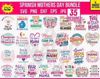 Spanish Mothers Day SVG PNG Bundle, Dia De Las Madres SVG, Feliz Dia De Las Madres Svg, Mama Madre png, Frases mom dxf, Happy Mother day svg