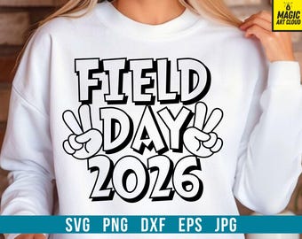 Día de campo 2026 Svg Niño Niña Día de los deportes Svg, Solo estoy aquí para el Día de los deportes 2026 Svg, Que comiencen los juegos, Día de diversión escolar Svg, Svg para Cricut