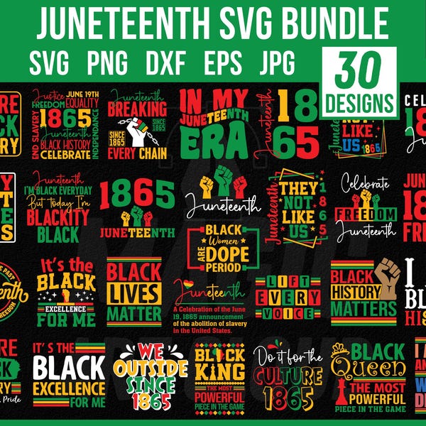 Juneteenth SVG Bundle, Juneteenth PNG Bundle, Juneteenth svg, Feiern 1865, 1865 svg, Schwarze Geschichte Monat svg, Wir sind schwarze Geschichte svg