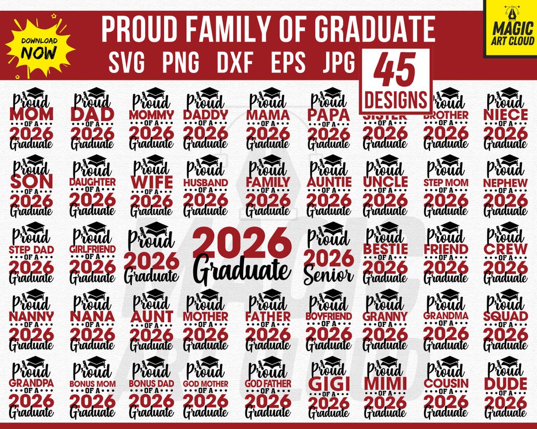 Proud Family of 2026 Graduate SVG Bundle, Proud Graduate Family PNG ...