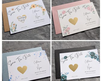 Floral Save the Date Scratch Card: Wedding Date Reveal