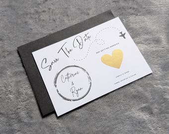Travel Save the Date Scratch Card: Destination Wedding Announcement