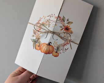 Autumnal Gatefold wedding invitation - Pumpkin & Sunflower Orange invitations