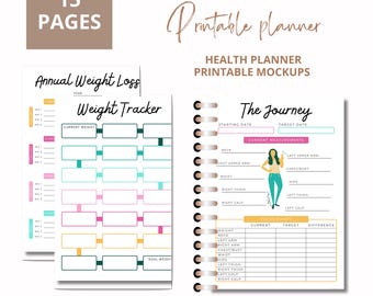 Printable Health Planner | Wellness Tracker | Printable Planner | Self-care planner