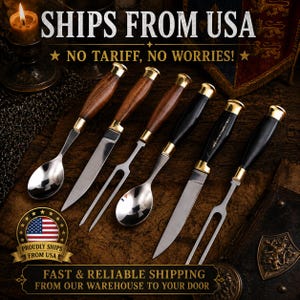 Medieval Cutlery Set, Handcrafted Dining Utensils, Viking Inspired Flatware, Rustic Tableware, Renaissance Feast Gift