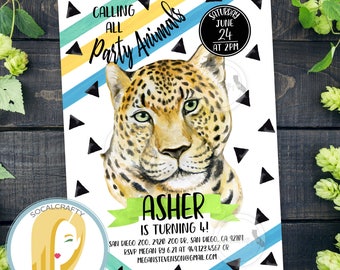 animal invitation etsy
