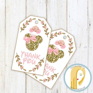 Printable Minnie Mouse Favor Tags / Minnie Party Favor Tag - Etsy