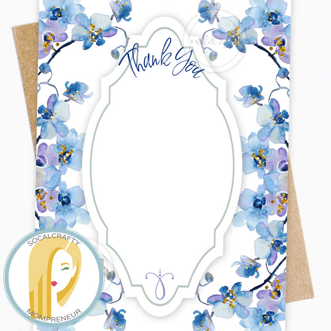 Orchid Thank You Card / Watercolor Orchids / Bridal Shower / - Etsy