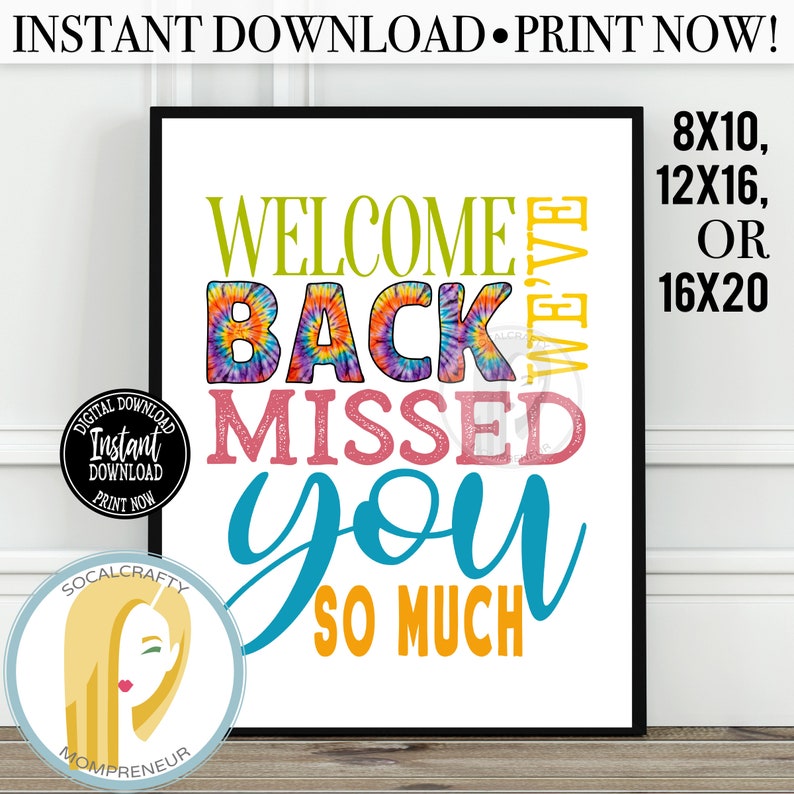 Printable Back Sign / We've Missed You Poster / Etsy