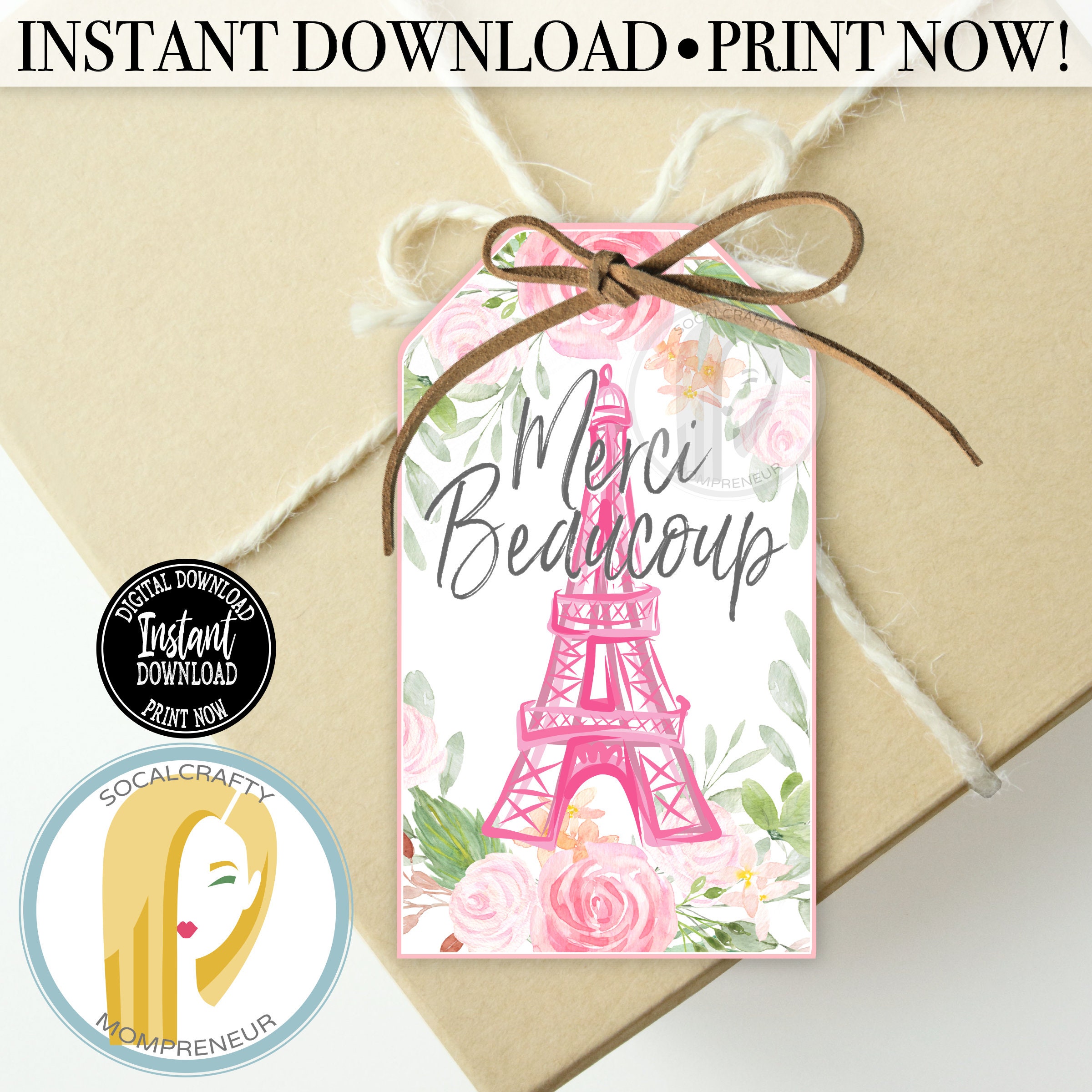 Printable Eiffel Tower Party Favor Tags / Paris Gift Tag Etsy