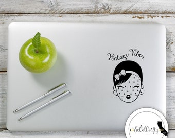 Pinup Vinyl Decal, Vintage Vibes, Vinyl Decals, Laptop Decal, Laptop Sticker, Car Window Decal, iphone Decal, Tablet Sticker