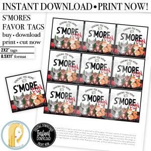 Printable S'mores Favor Tags / S'mores Labels / - Etsy