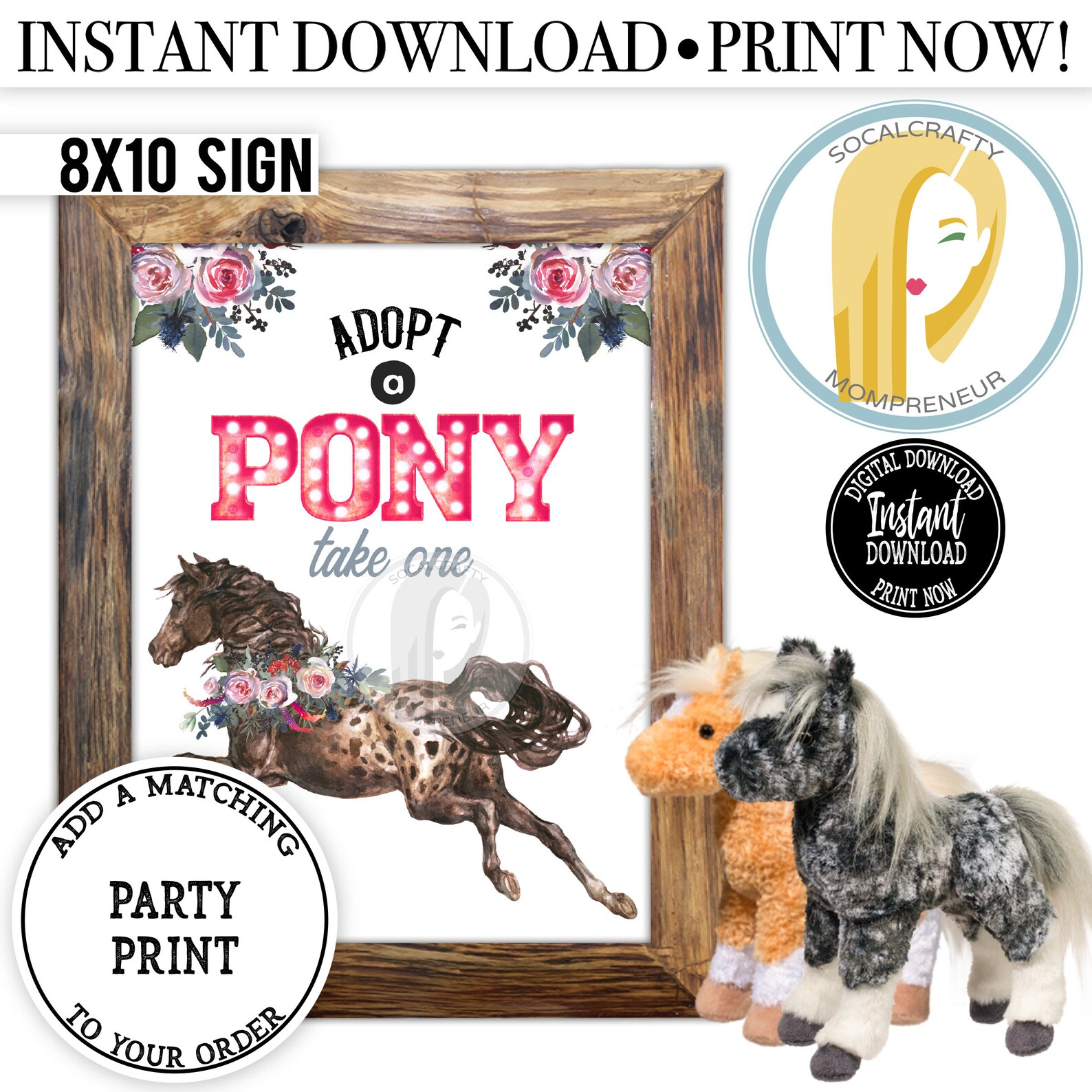 Printable Cowgirl Food Labels / Watercolor Horse Place Cards / - Etsy