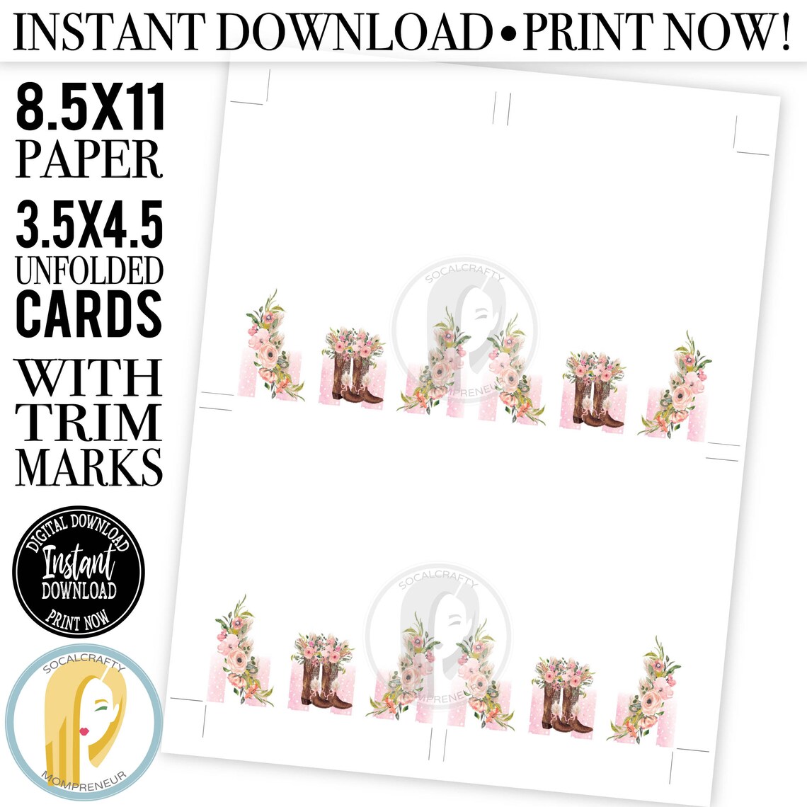 Printable Cowgirl Food Labels / Watercolor Cowgirl Place Cards - Etsy ...