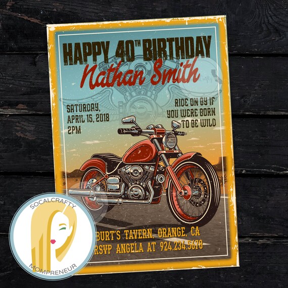 Invitation Fete Danniversaire De Harley Davidson Invitation Etsy Invitation Fete Danniversaire De Harley Davidson Invitation Etsy