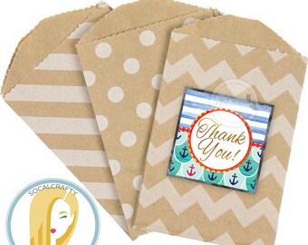 Nautical Favor Tags, Matching Nautical Favor Tag, Beach Favor Tags, Favor Bag Stickers, Thank You Labels, DIY Printable Party Supplies