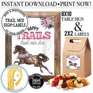 Printable Cowgirl Food Labels / Watercolor Horse Place Cards / - Etsy