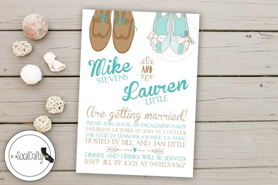Items similar to Engagement Party Invitation, Wedding Shoes, Wedding ...