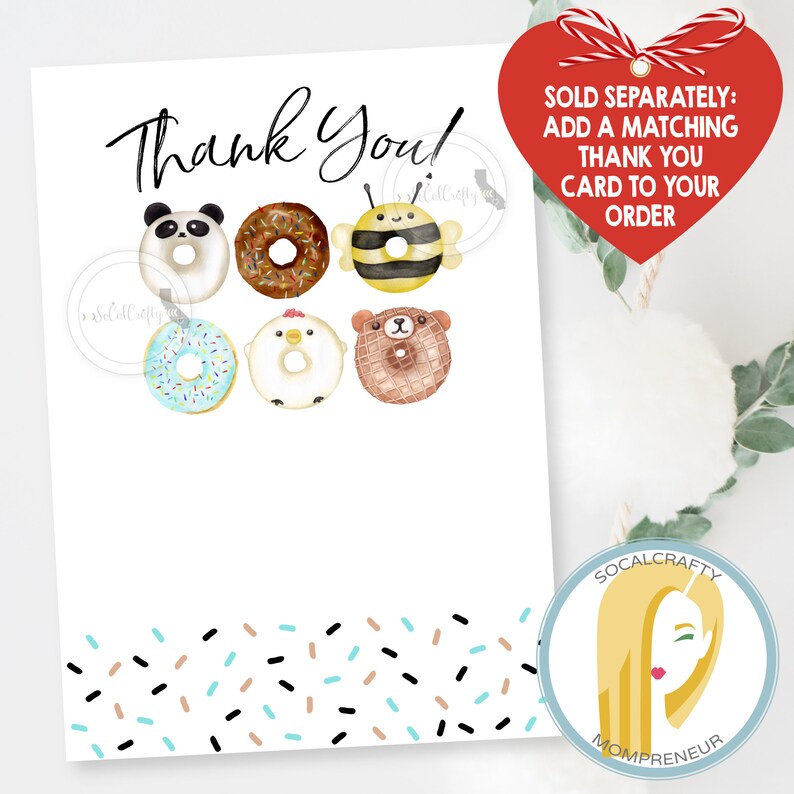 Animal Donuts Party Favor Tags Printable Donut Party - Etsy