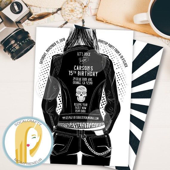 Rock And Roll Birthday Party Invitation Electric Guitar Etsy Rock And Roll Birthday Party Invitation Electric Guitar Etsy