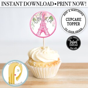 Editable Eiffel Tower Birthday Party Poster / Paris Welcome Sign ...